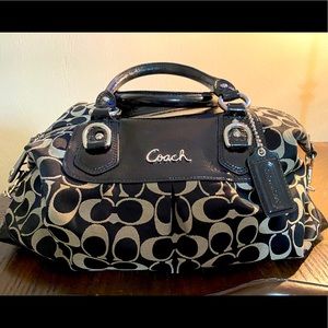 Gorgeous black and silver Coach classic bag